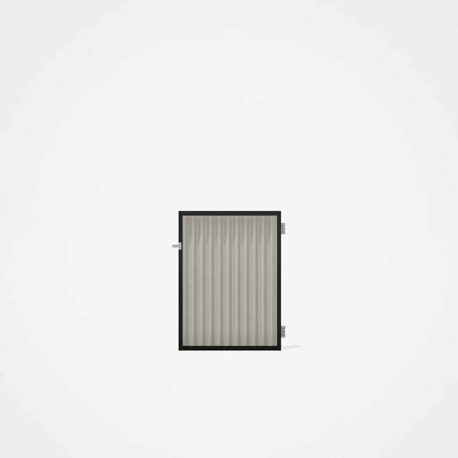 Good Neighbour® CGI Gate Premium .35 BMT Single 1.2m High Sheet: Off White, Frame: Ebony