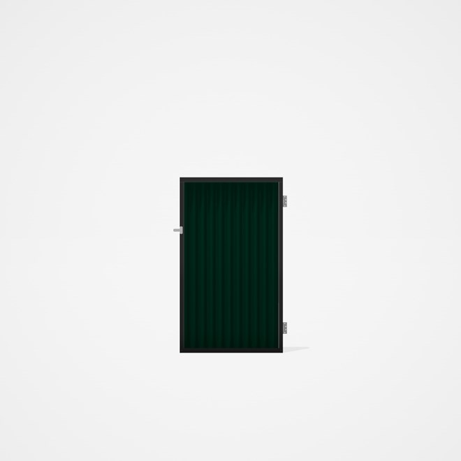 Good Neighbour® CGI Gate Premium .35 BMT Single 1.5m High Sheet: Caulfield Green, Frame: Ebony