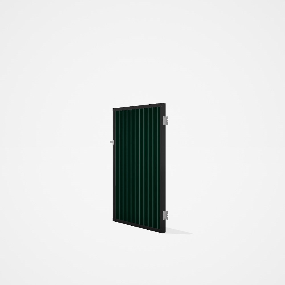 Good Neighbour® CGI Gate Premium .35 BMT Single 1.5m High Sheet: Caulfield Green, Frame: Ebony