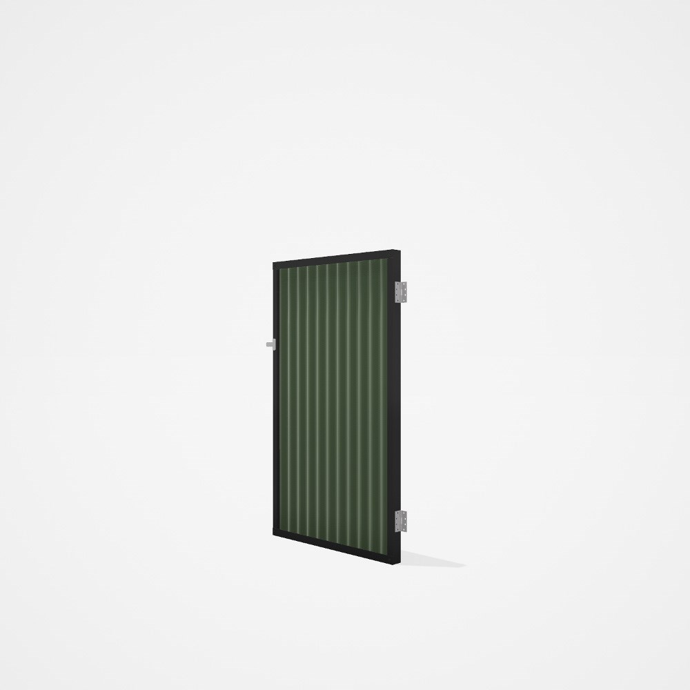 Good Neighbour® CGI Gate Premium .35 BMT Single 1.5m High Sheet: Mist Green, Frame: Ebony