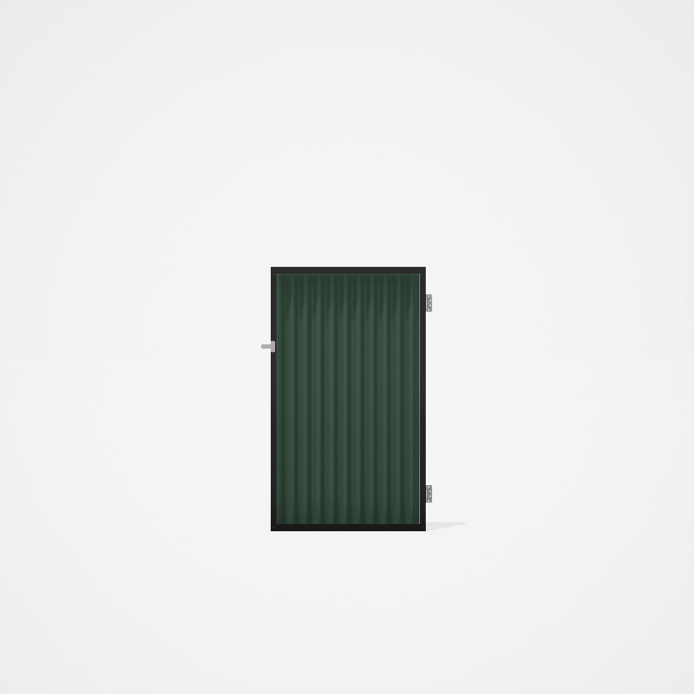 Good Neighbour® CGI Gate Premium .35 BMT Single 1.5m High Sheet: Rivergum, Frame: Ebony