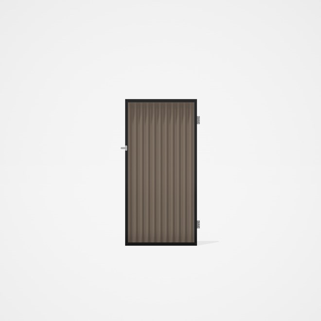 Good Neighbour® CGI Gate Premium .35 BMT Single 1.8m High Sheet: Beige, Frame: Ebony
