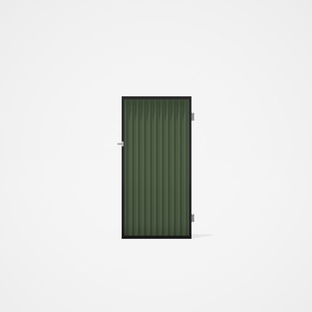 Good Neighbour® CGI Gate Premium .35 BMT Single 1.8m High Sheet: Mist Green, Frame: Ebony