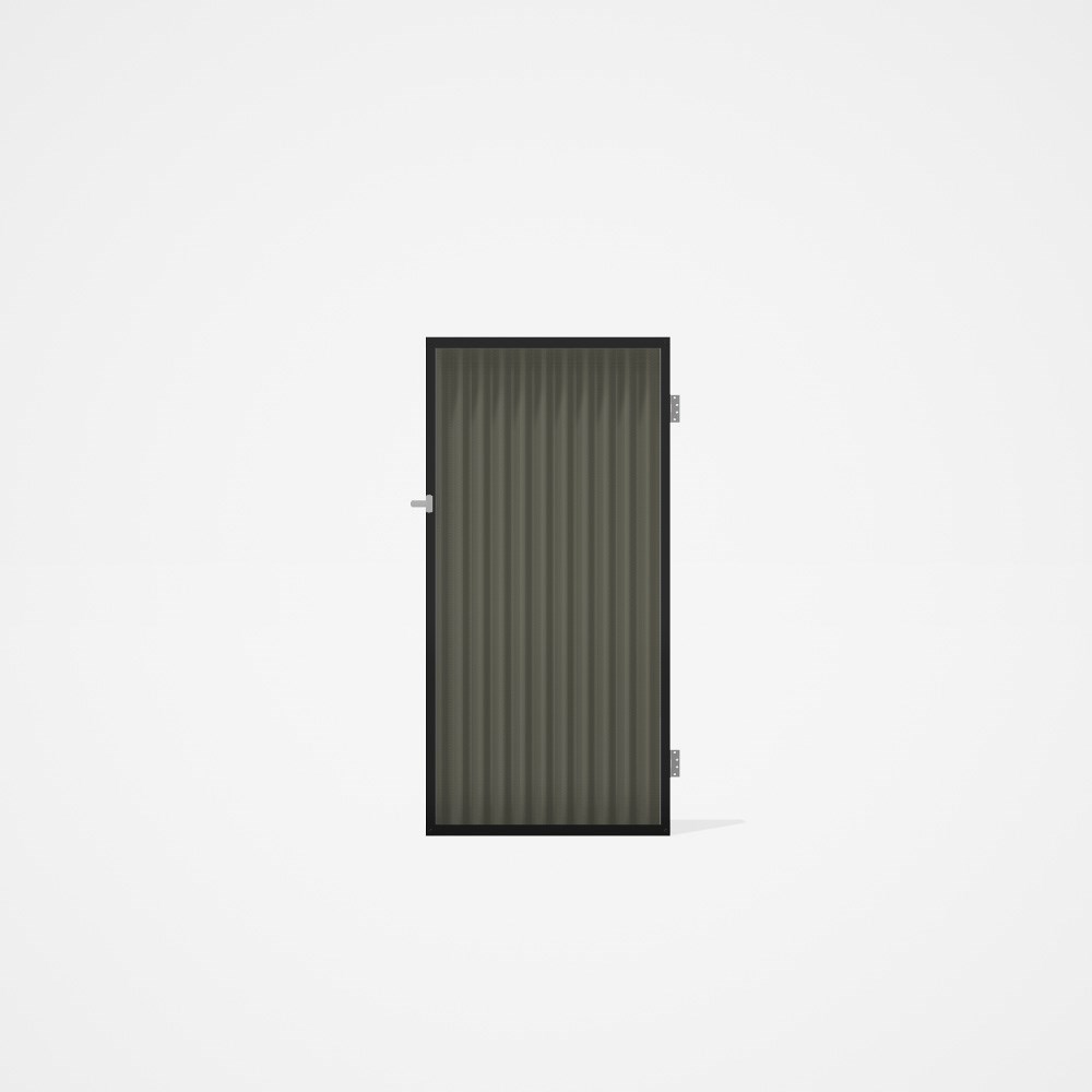 Good Neighbour® CGI Gate Premium .35 BMT Single 1.8m High Sheet: Marsh, Frame: Ebony