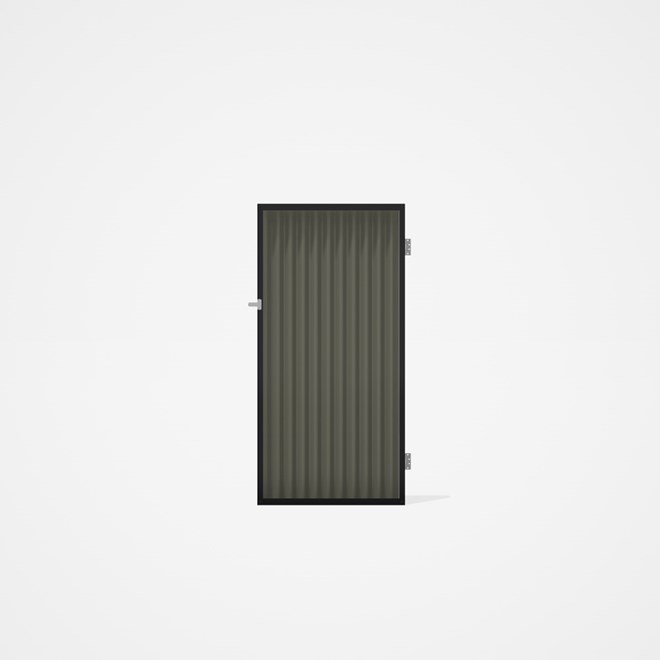 Good Neighbour® CGI Gate Premium .35 BMT Single 1.8m High Sheet: Marsh, Frame: Ebony