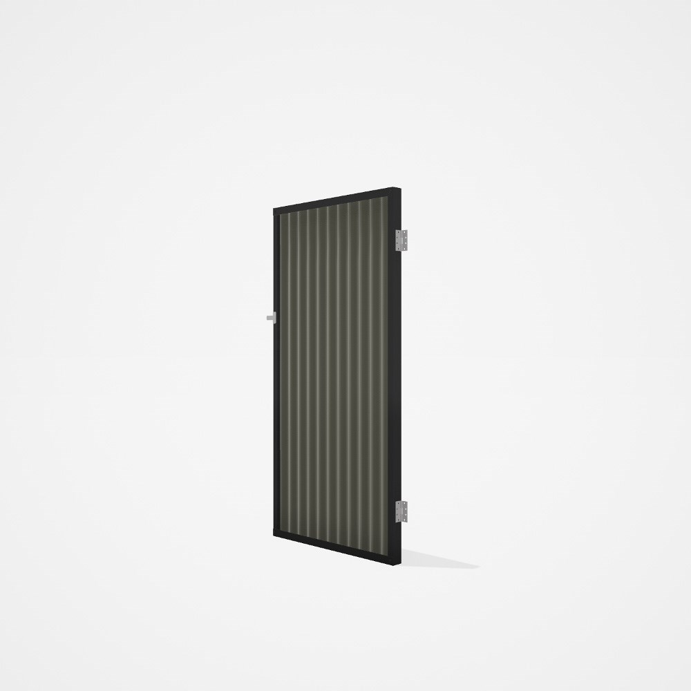 Good Neighbour® CGI Gate Premium .35 BMT Single 1.8m High Sheet: Marsh, Frame: Ebony