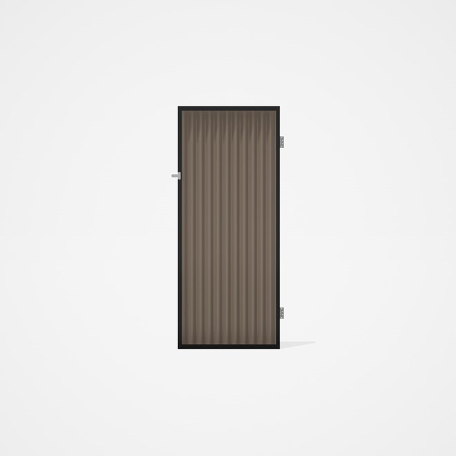 Good Neighbour® CGI Gate Premium .35 BMT Single 2.1m High Sheet: Beige, Frame: Ebony