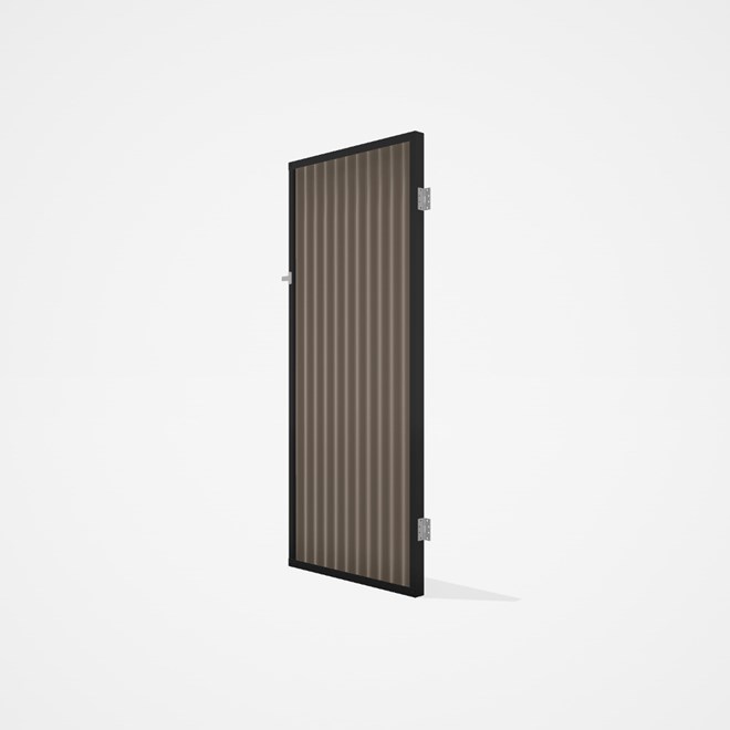 Good Neighbour® CGI Gate Premium .35 BMT Single 2.1m High Sheet: Beige, Frame: Ebony