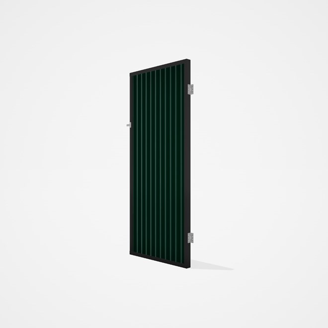 Good Neighbour® CGI Gate Premium .35 BMT Single 2.1m High Sheet: Caulfield Green, Frame: Ebony