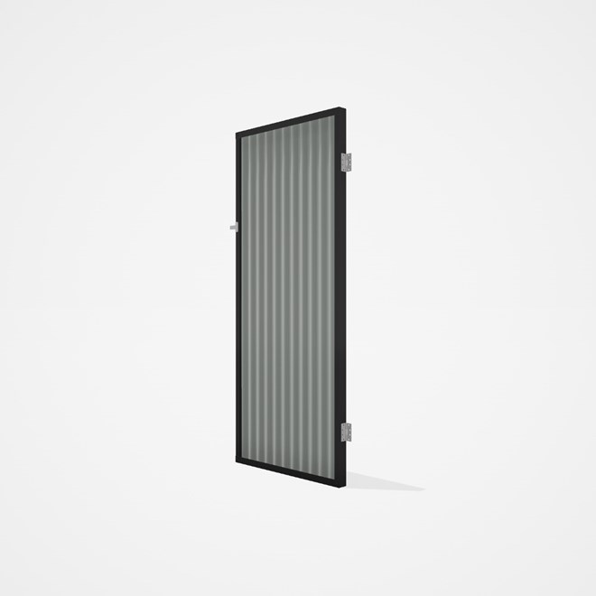 Good Neighbour® CGI Gate Premium .35 BMT Single 2.1m High Sheet: Gull Grey, Frame: Ebony