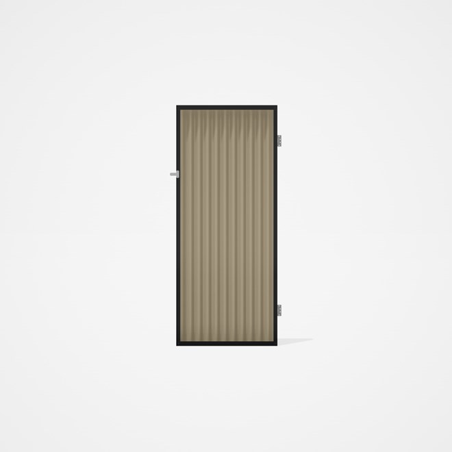 Good Neighbour® CGI Gate Premium .35 BMT Single 2.1m High Sheet: Merino, Frame: Ebony