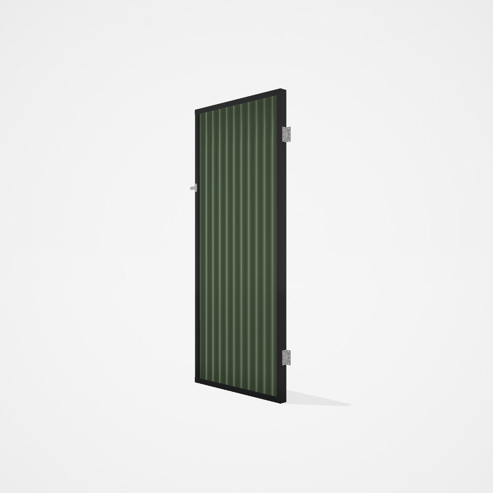 Good Neighbour® CGI Gate Premium .35 BMT Single 2.1m High Sheet: Mist Green, Frame: Ebony