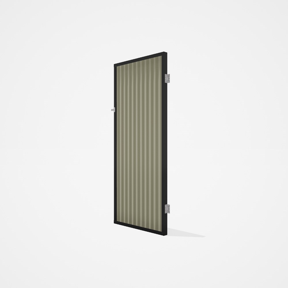 Good Neighbour® CGI Gate Premium .35 BMT Single 2.1m High Sheet: Moss Vale Sand, Frame: Ebony