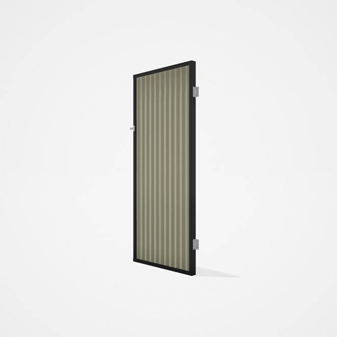 Good Neighbour® CGI Gate Premium .35 BMT Single 2.1m High Sheet: Moss Vale Sand, Frame: Ebony