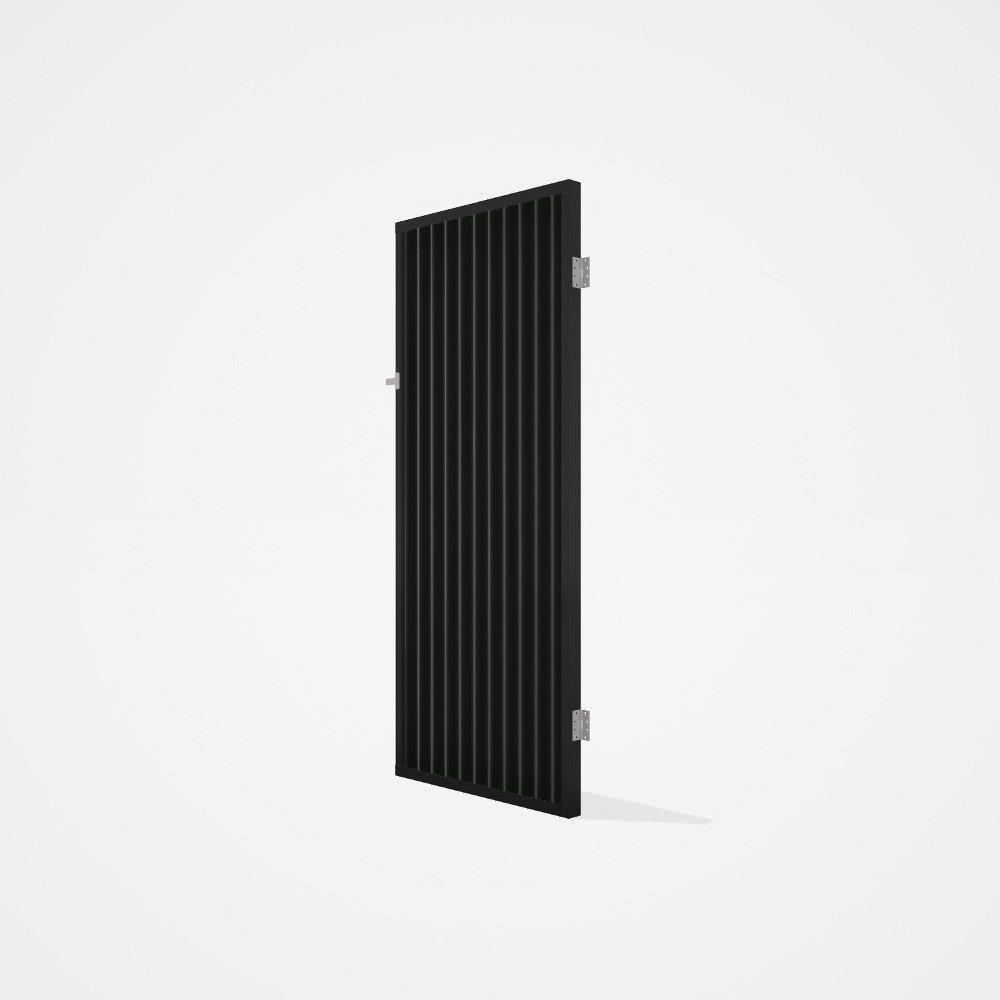 Good Neighbour® CGI Gate Premium .35 BMT Single 2.1m High Sheet: Slate Grey, Frame: Ebony