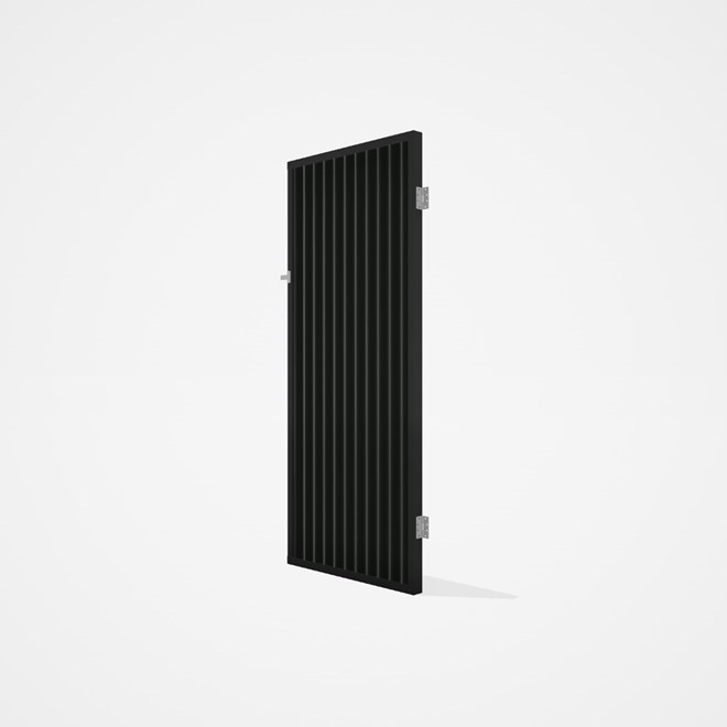 Good Neighbour® CGI Gate Premium .35 BMT Single 2.1m High Sheet: Slate Grey, Frame: Ebony