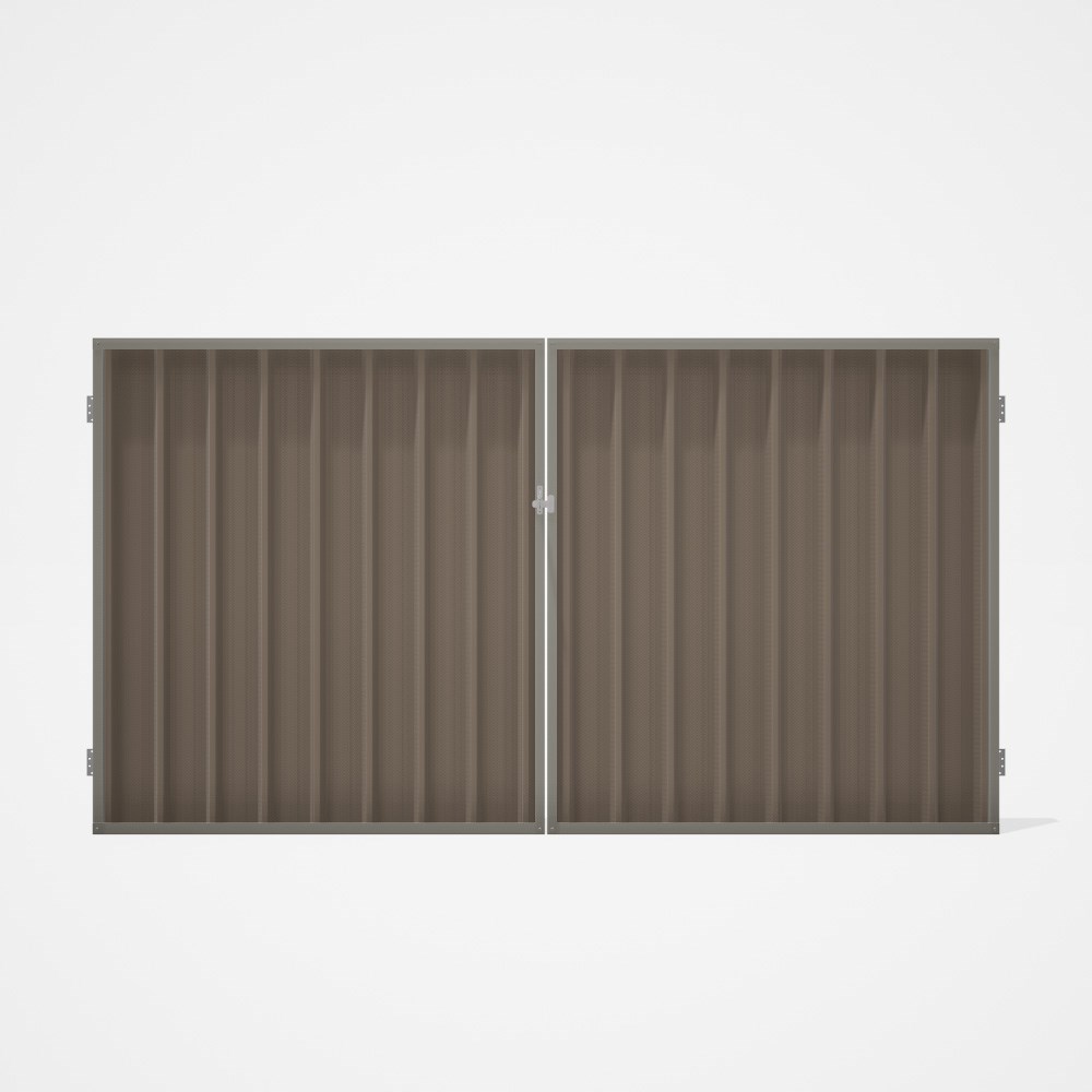 Good Neighbour® Superdek® Double Gate Standard .32 BMT 1.8m High Sheet: Beige, Frame: Birch