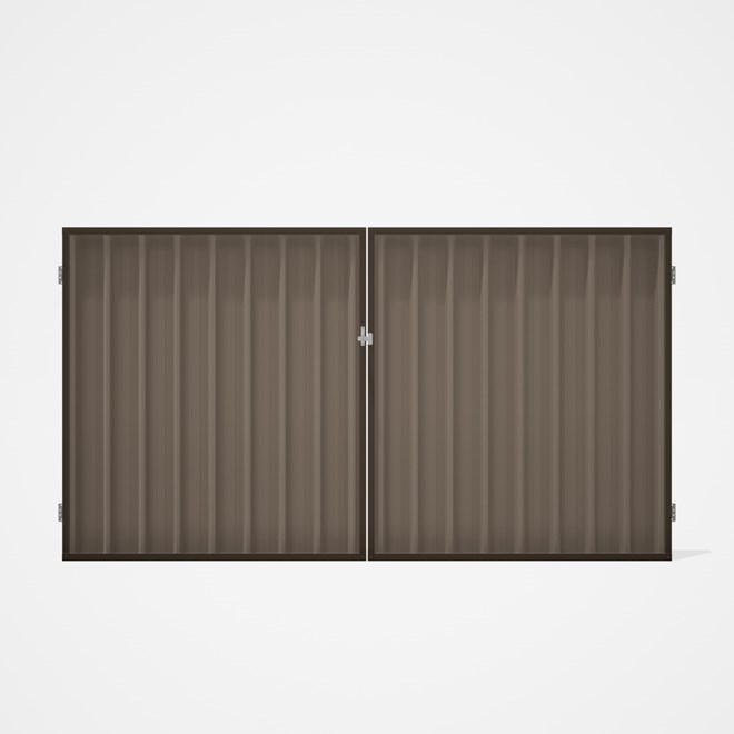 Good Neighbour® Superdek® Double Gate Standard .32 BMT 1.8m High Sheet: Beige, Frame: Banyan Brown