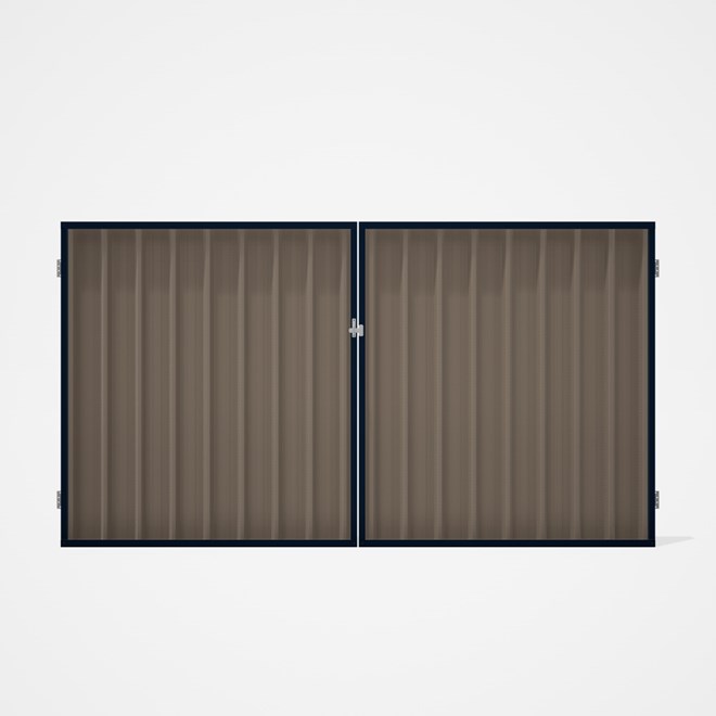 Good Neighbour® Superdek® Double Gate Standard .32 BMT 1.8m High Sheet: Beige, Frame: Mountain Blue