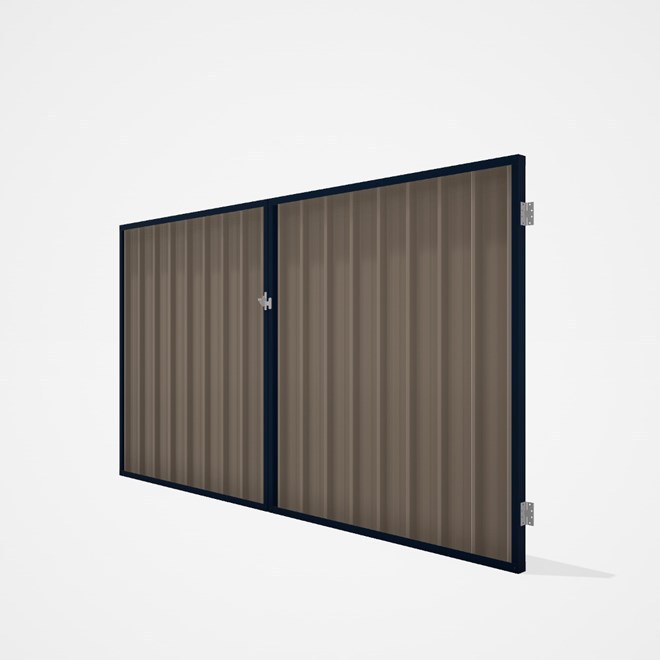 Good Neighbour® Superdek® Double Gate Standard .32 BMT 1.8m High Sheet: Beige, Frame: Mountain Blue