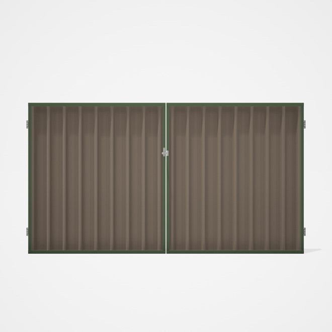 Good Neighbour® Superdek® Double Gate Standard .32 BMT 1.8m High Sheet: Beige, Frame: Mist Green