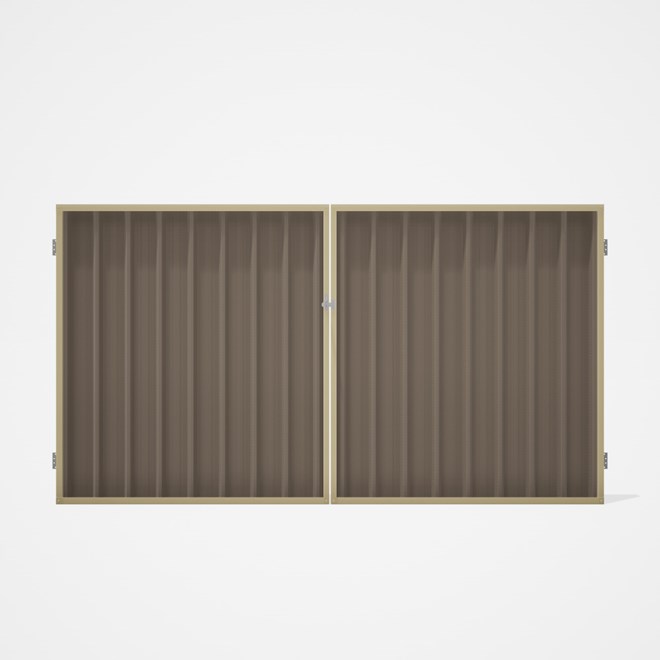 Good Neighbour® Superdek® Double Gate Standard .32 BMT 1.8m High Sheet: Beige, Frame: Primrose