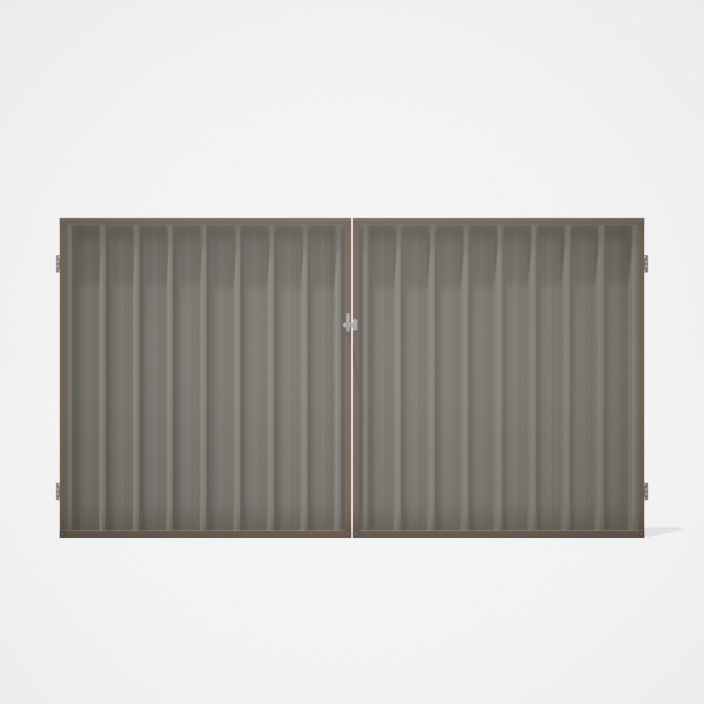 Good Neighbour® Superdek® Double Gate Standard .32 BMT 1.8m High Sheet: Birch, Frame: Beige