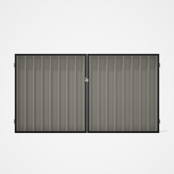 Good Neighbour® Superdek® Double Gate Standard .32 BMT 1.8m High Sheet: Birch, Frame: Ebony