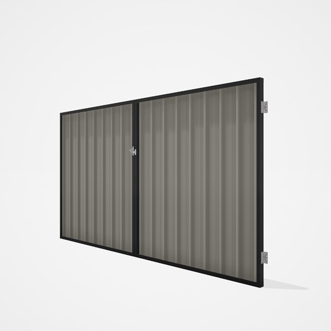 Good Neighbour® Superdek® Double Gate Standard .32 BMT 1.8m High Sheet: Birch, Frame: Ebony