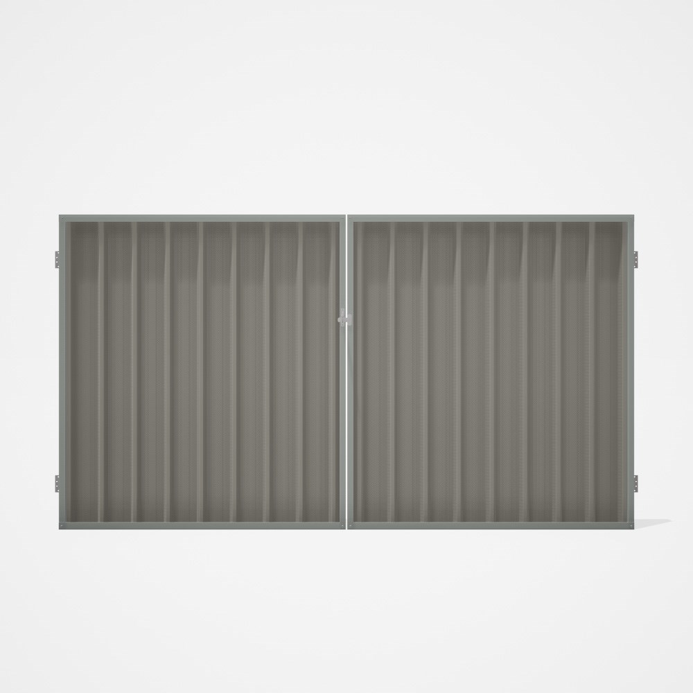 Good Neighbour® Superdek® Double Gate Standard .32 BMT 1.8m High Sheet: Birch, Frame: Gull Grey