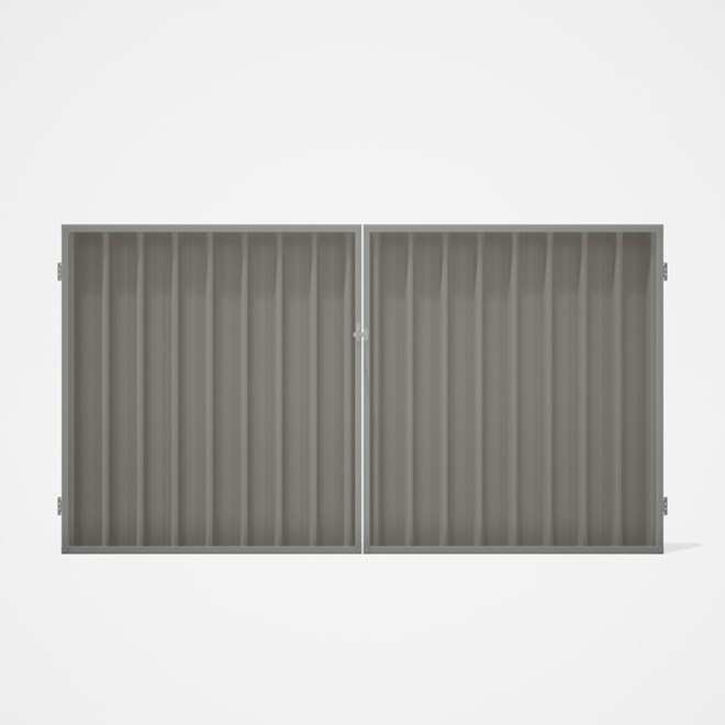 Good Neighbour® Superdek® Double Gate Standard .32 BMT 1.8m High Sheet: Birch, Frame: Gull Grey