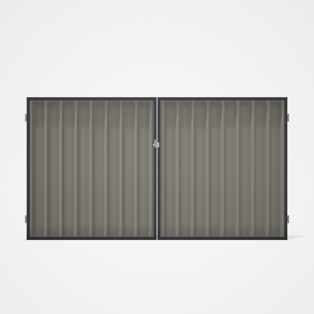 Good Neighbour® Superdek® Double Gate Standard .32 BMT 1.8m High Sheet: Birch, Frame: Granite