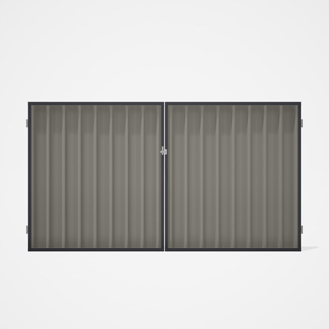 Good Neighbour® Superdek® Double Gate Standard .32 BMT 1.8m High Sheet: Birch, Frame: Granite