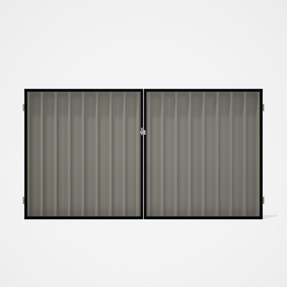 Good Neighbour® Superdek® Double Gate Standard .32 BMT 1.8m High Sheet: Birch, Frame: Gun Metal Grey