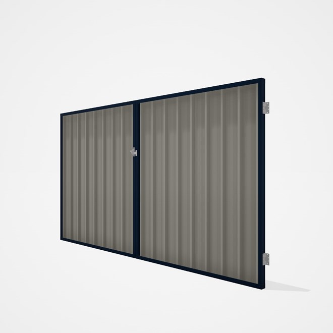 Good Neighbour® Superdek® Double Gate Standard .32 BMT 1.8m High Sheet: Birch, Frame: Mountain Blue
