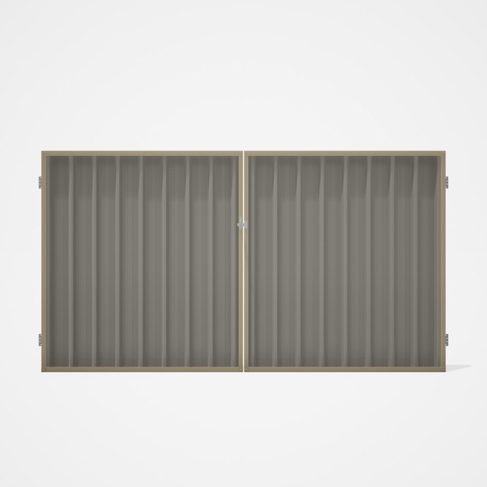 Good Neighbour® Superdek® Double Gate Standard .32 BMT 1.8m High Sheet: Birch, Frame: Merino