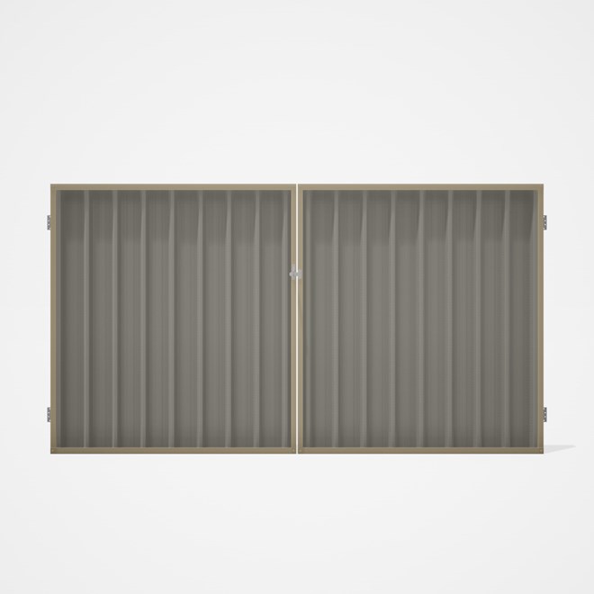 Good Neighbour® Superdek® Double Gate Standard .32 BMT 1.8m High Sheet: Birch, Frame: Merino