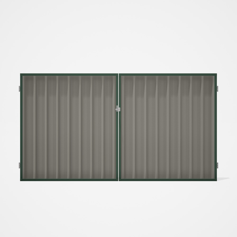 Good Neighbour® Superdek® Double Gate Standard .32 BMT 1.8m High Sheet: Birch, Frame: Rivergum