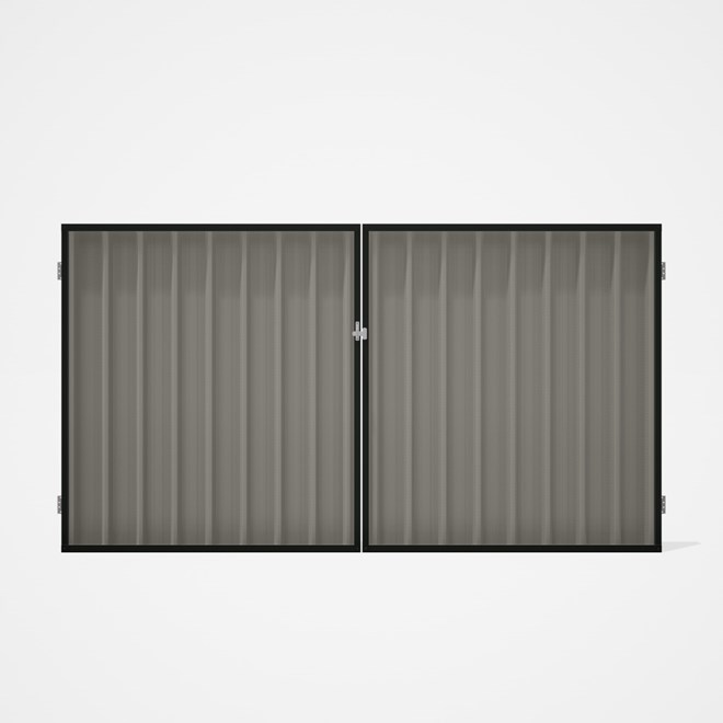 Good Neighbour® Superdek® Double Gate Standard .32 BMT 1.8m High Sheet: Birch, Frame: Slate Grey