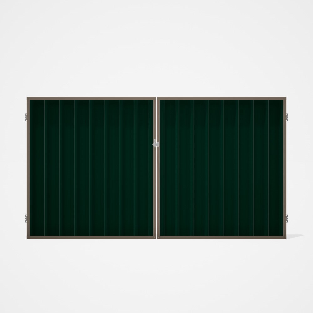Good Neighbour® Superdek® Double Gate Standard .32 BMT 1.8m High Sheet: Caulfield Green, Frame: Beig