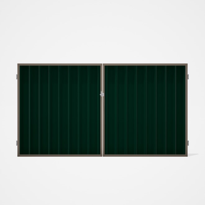 Good Neighbour® Superdek® Double Gate Standard .32 BMT 1.8m High Sheet: Caulfield Green, Frame: Beig