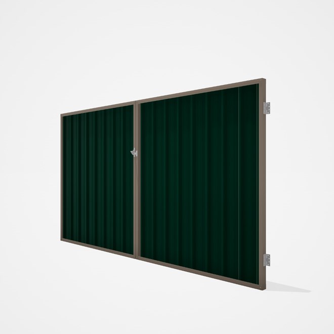 Good Neighbour® Superdek® Double Gate Standard .32 BMT 1.8m High Sheet: Caulfield Green, Frame: Beig