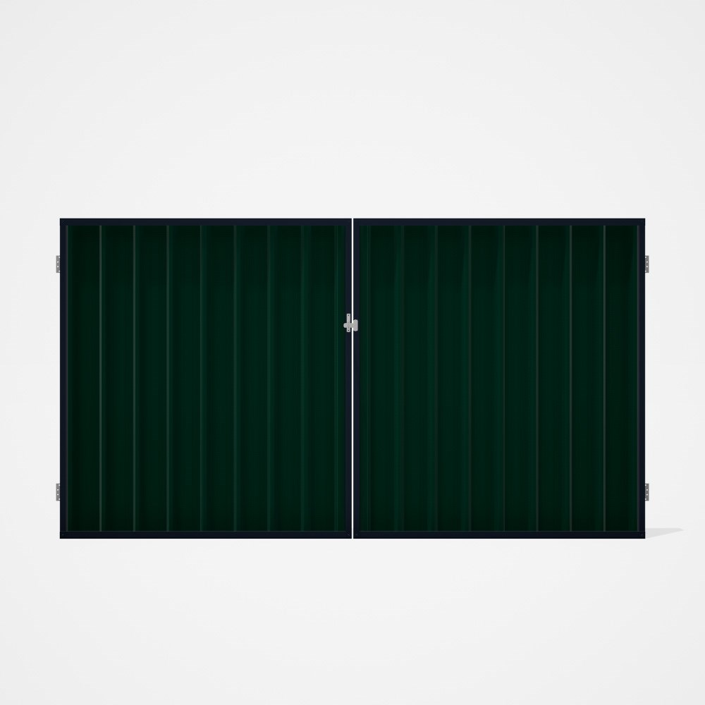 Good Neighbour® Superdek® Double Gate Standard .32 BMT 1.8m High Sheet: Caulfield Green, Frame: Dark