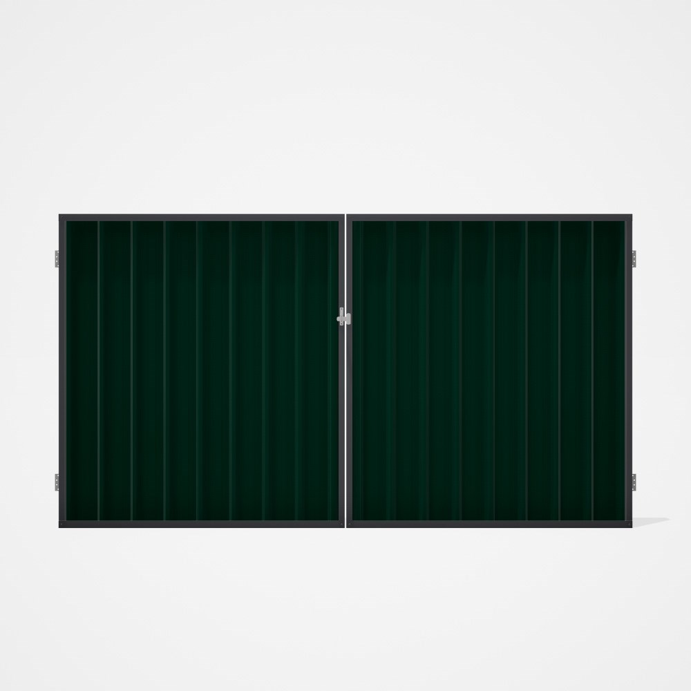 Good Neighbour® Superdek® Double Gate Standard .32 BMT 1.8m High Sheet: Caulfield Green, Frame: Gran