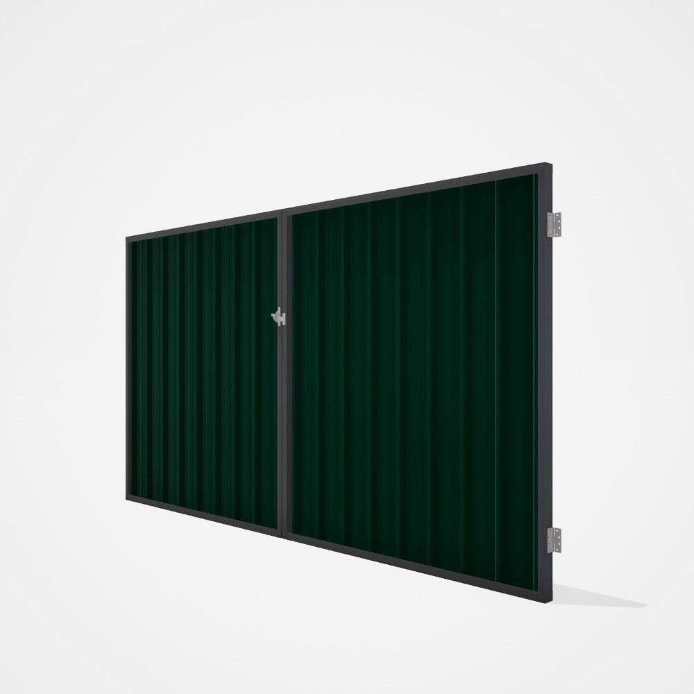 Good Neighbour® Superdek® Double Gate Standard .32 BMT 1.8m High Sheet: Caulfield Green, Frame: Gran