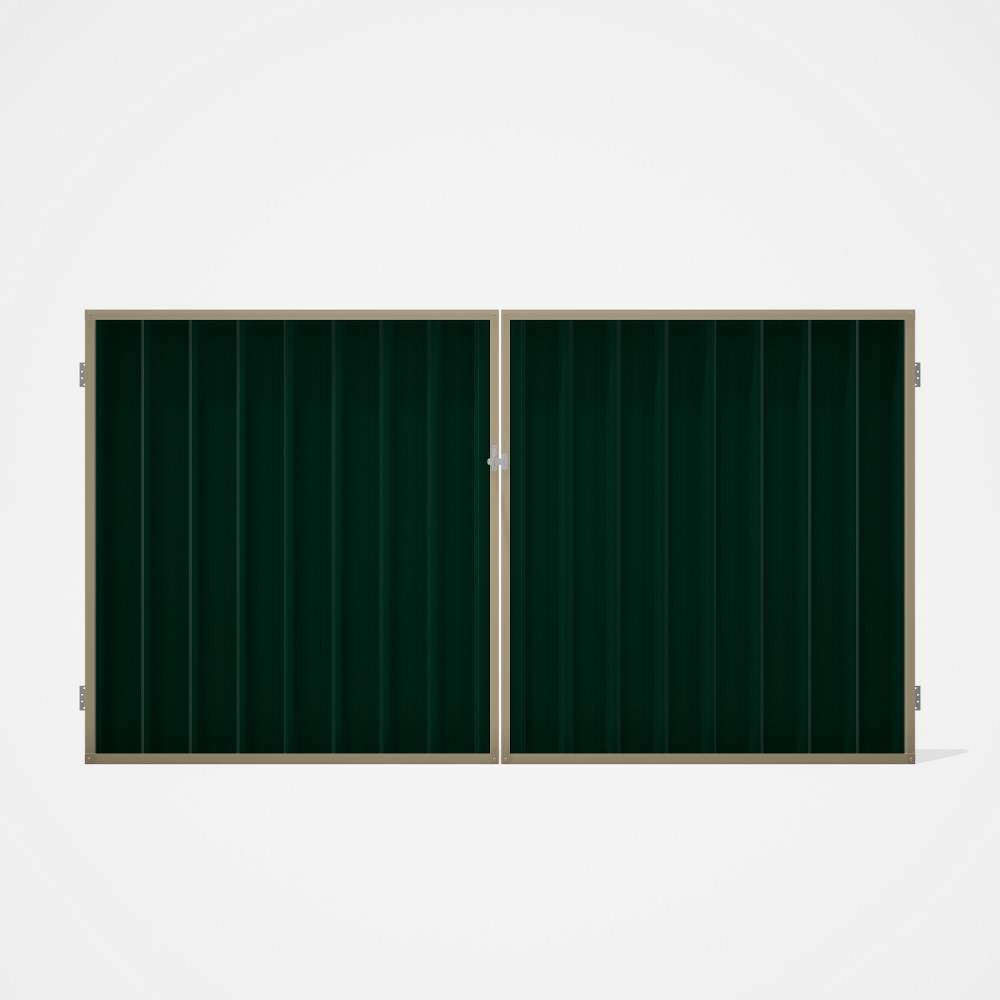Good Neighbour® Superdek® Double Gate Standard .32 BMT 1.8m High Sheet: Caulfield Green, Frame: Meri
