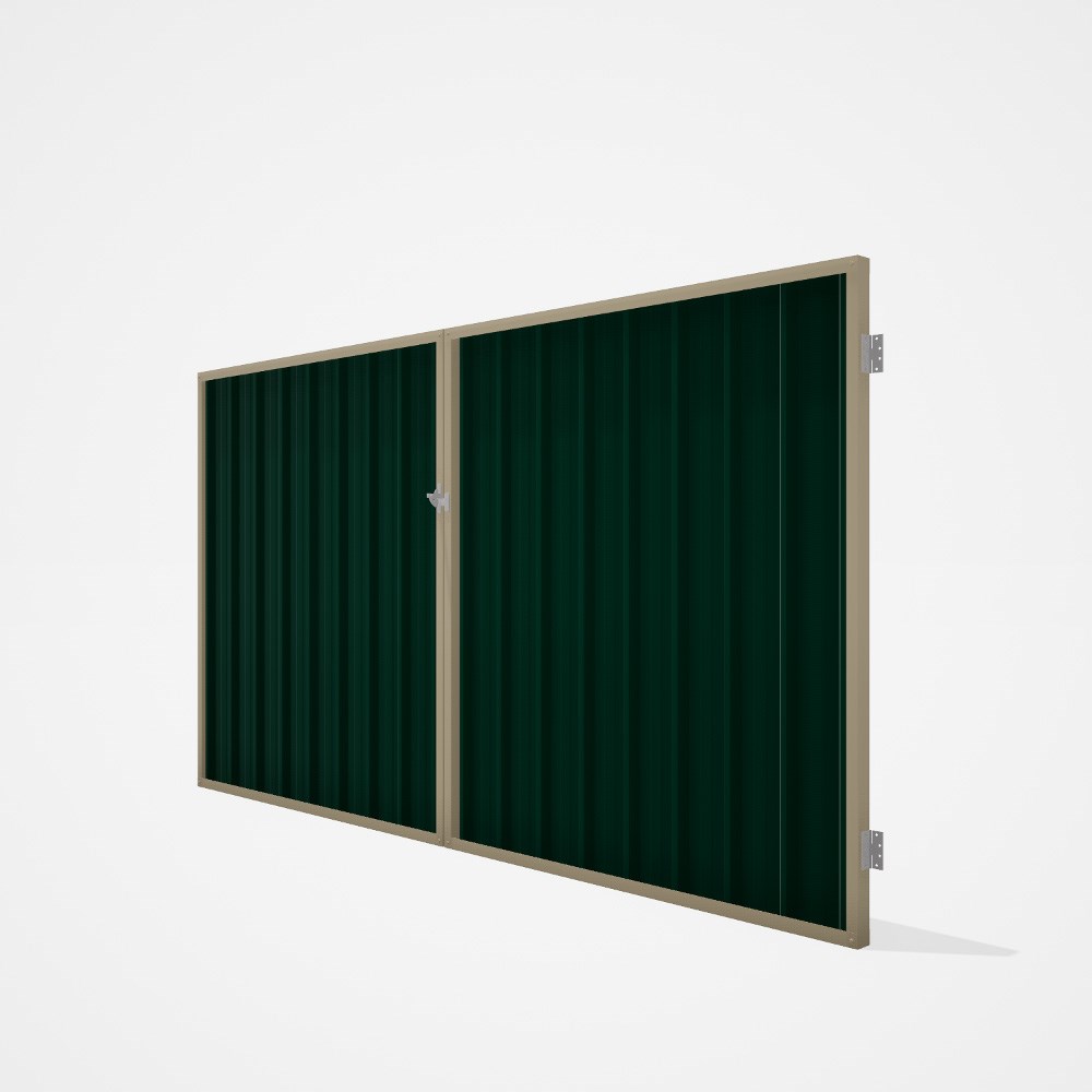 Good Neighbour® Superdek® Double Gate Standard .32 BMT 1.8m High Sheet: Caulfield Green, Frame: Meri