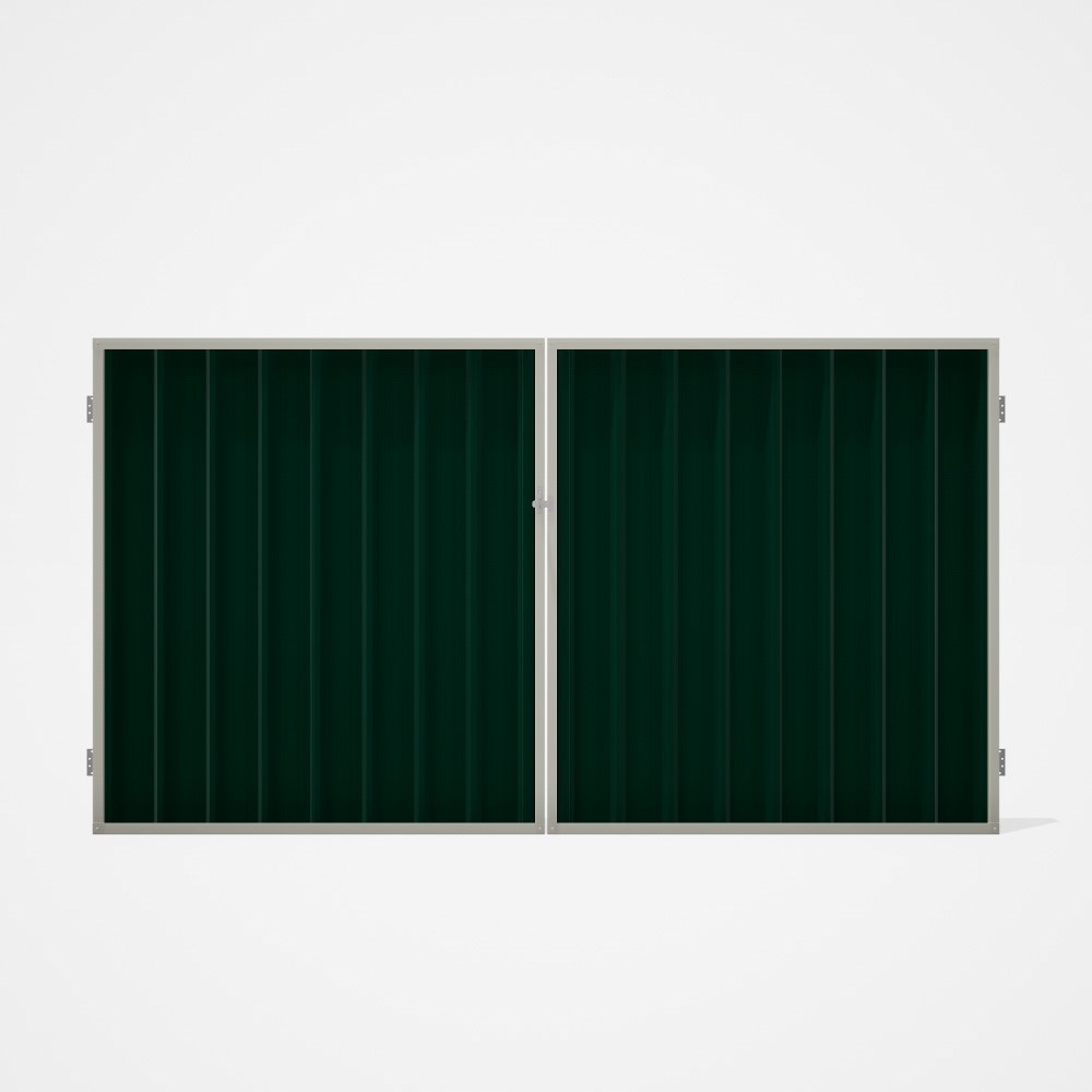 Good Neighbour® Superdek® Double Gate Standard .32 BMT 1.8m High Sheet: Caulfield Green, Frame: Off 