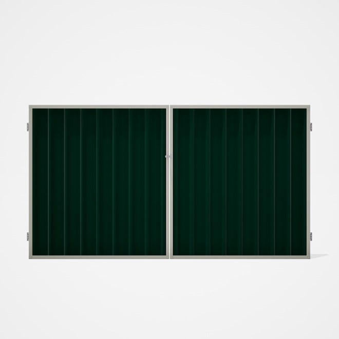 Good Neighbour® Superdek® Double Gate Standard .32 BMT 1.8m High Sheet: Caulfield Green, Frame: Off 