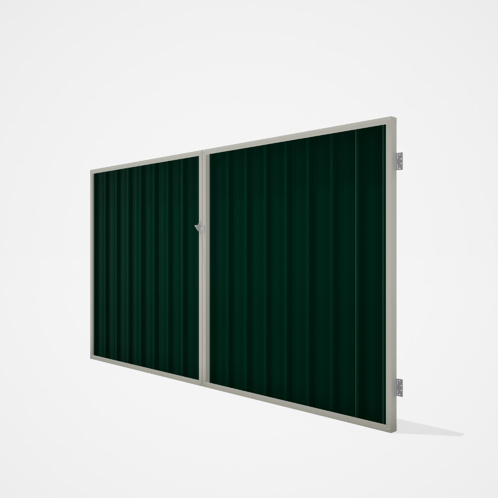 Good Neighbour® Superdek® Double Gate Standard .32 BMT 1.8m High Sheet: Caulfield Green, Frame: Off 